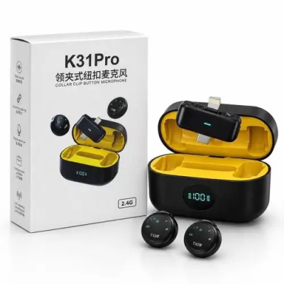 K31 PRO COLLAR CLIP BUTTON WIRELESS MICROPHONE FOR ANDROID & IOS